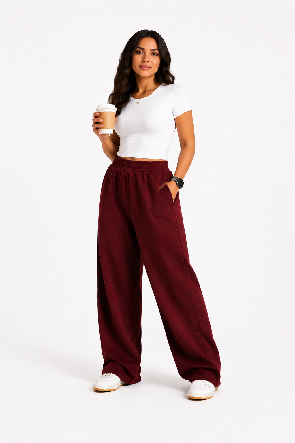 burgundy sweatpants