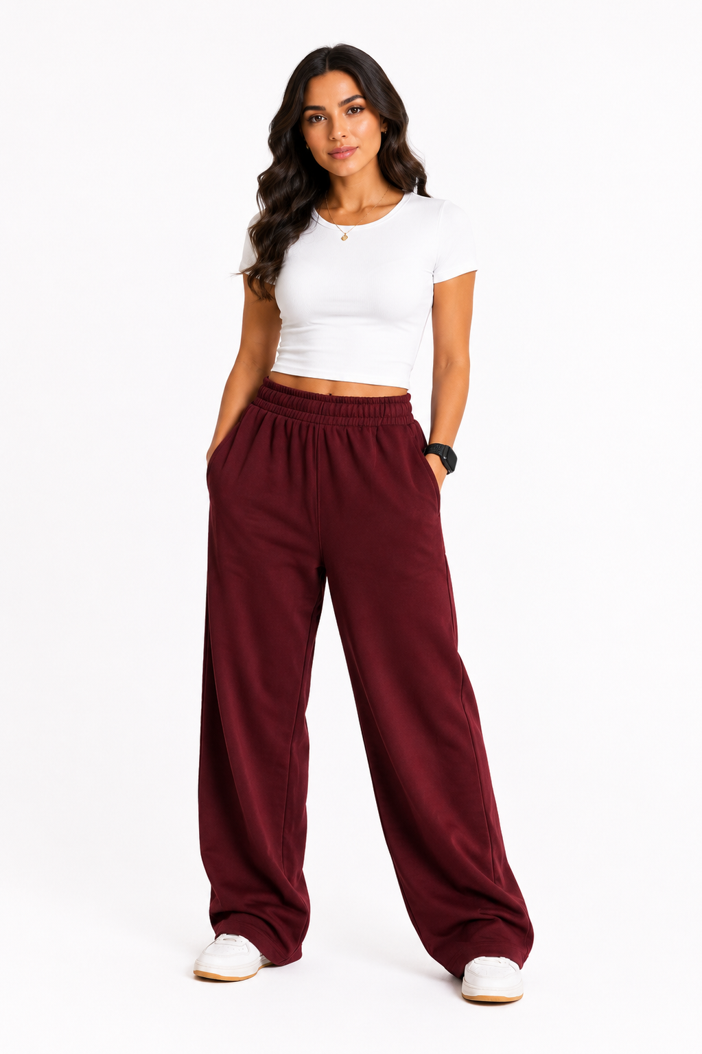 burgundy sweatpants