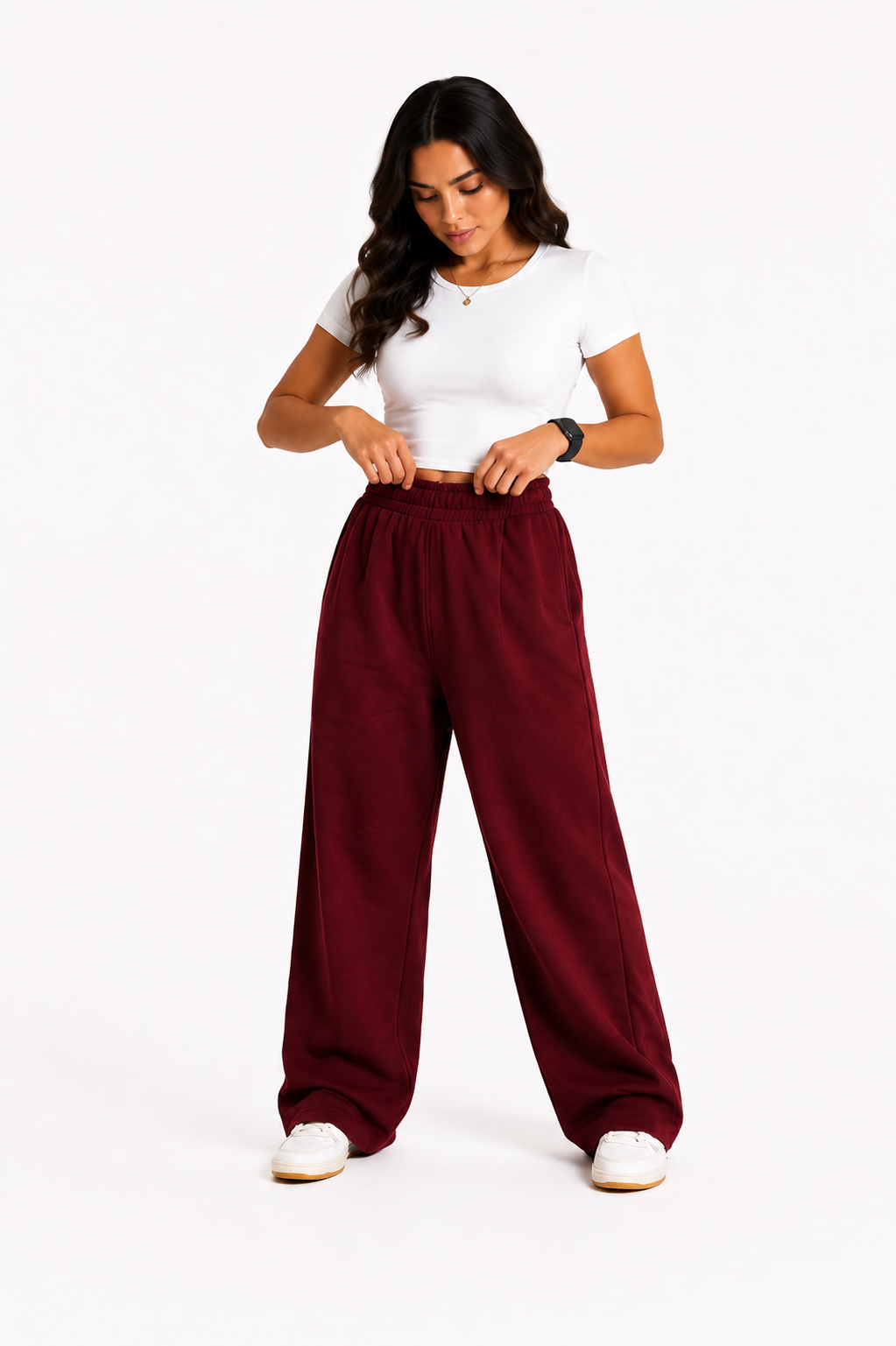 burgundy sweatpants