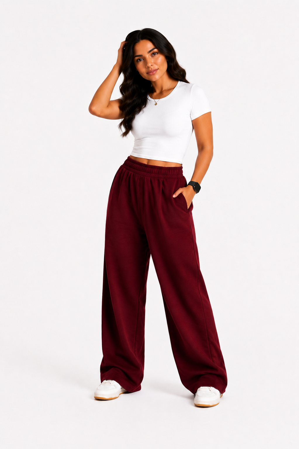 burgundy sweatpants