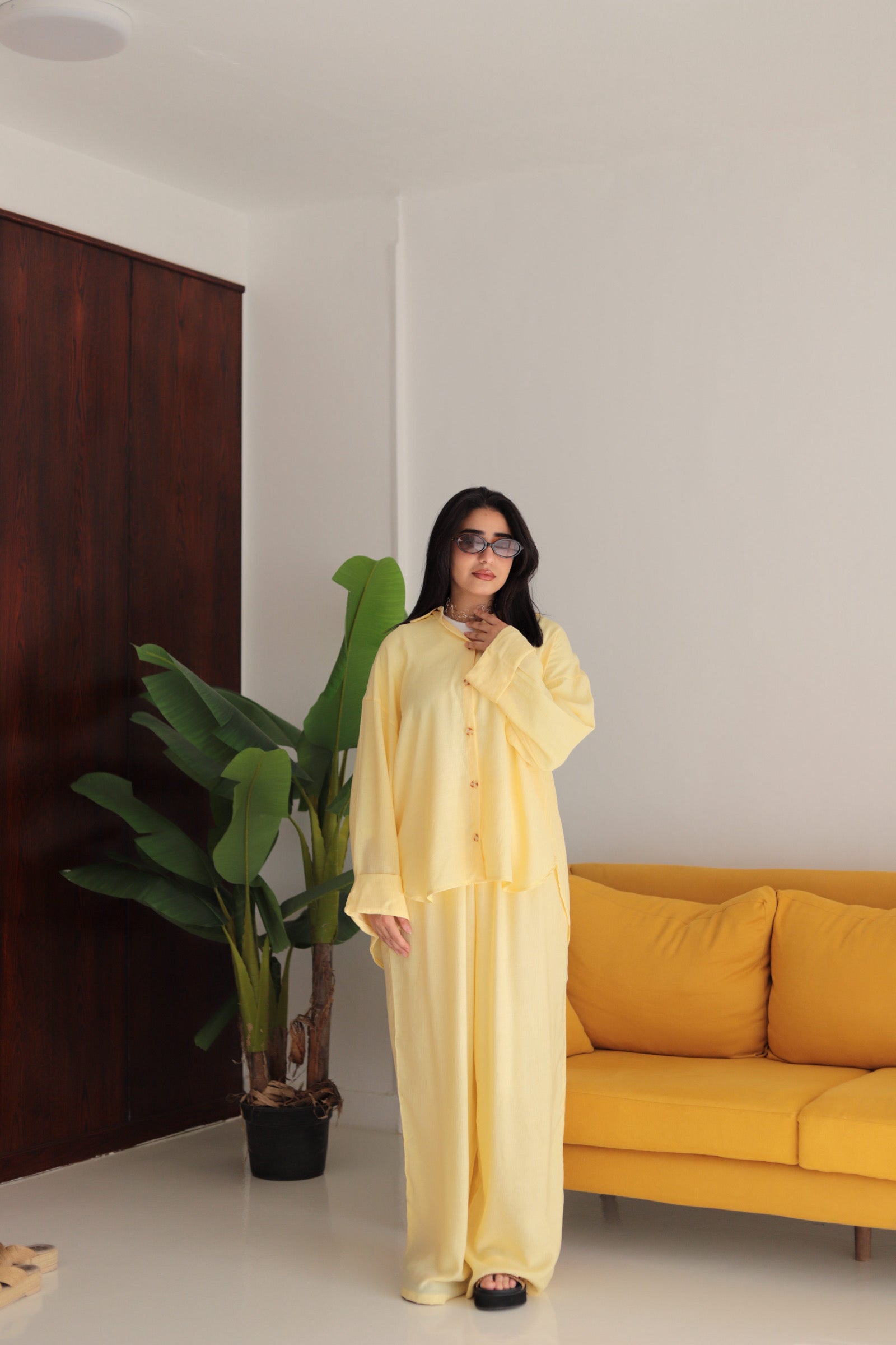 Butter yellow fluffy set