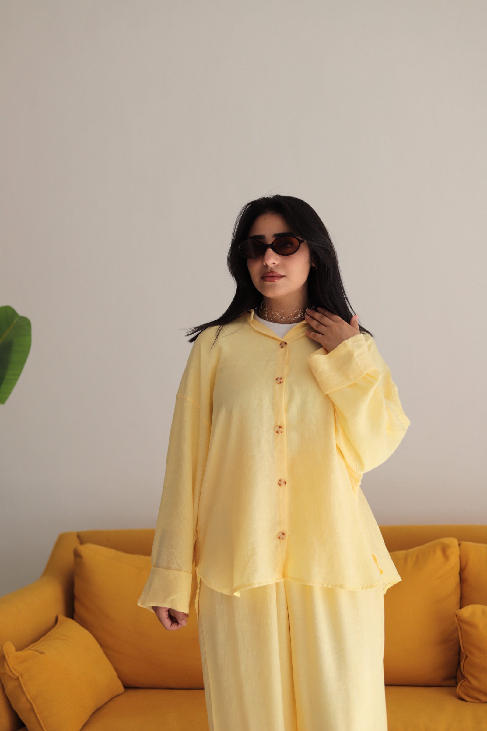 Butter yellow fluffy set