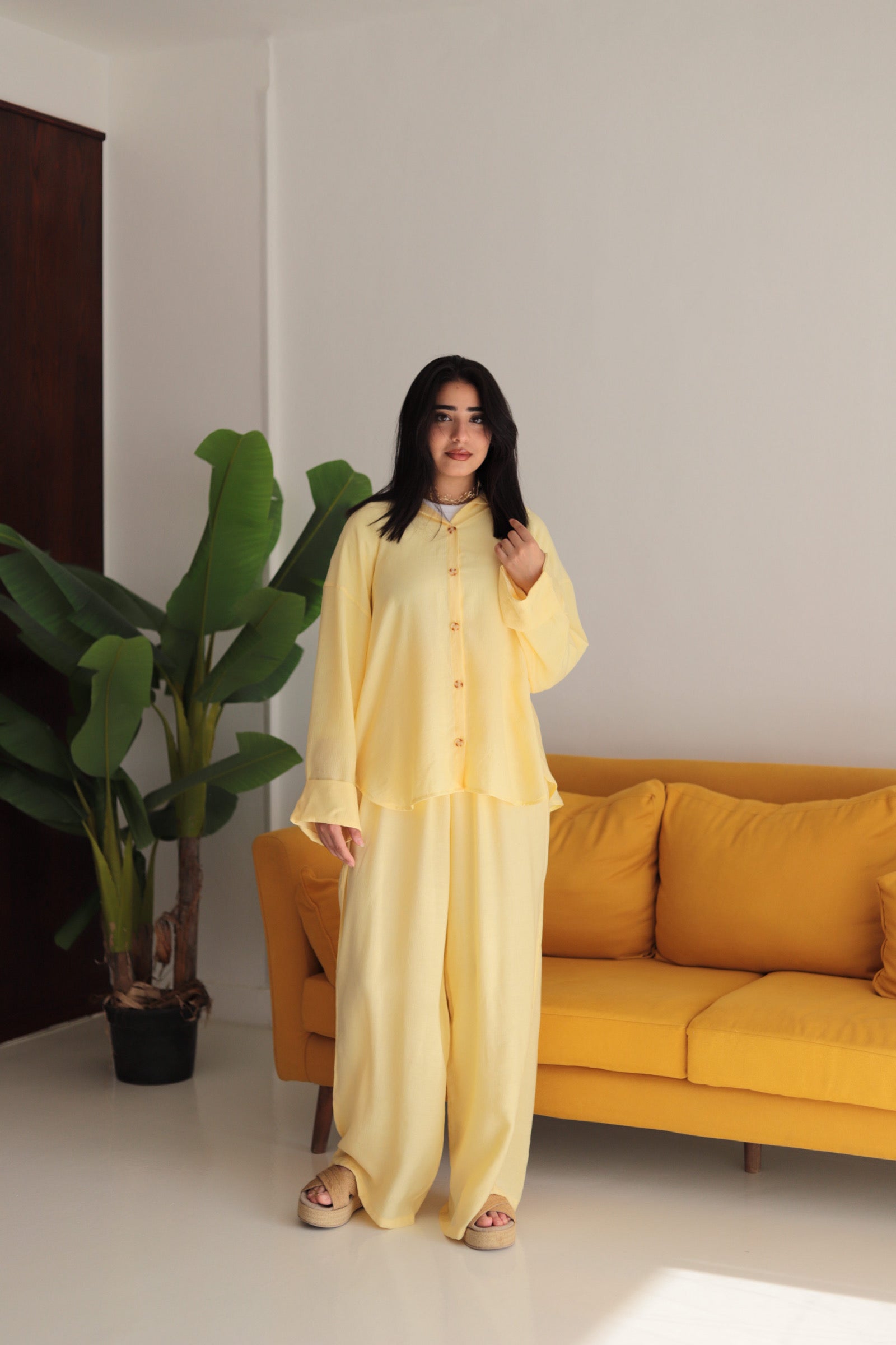 Butter yellow fluffy set