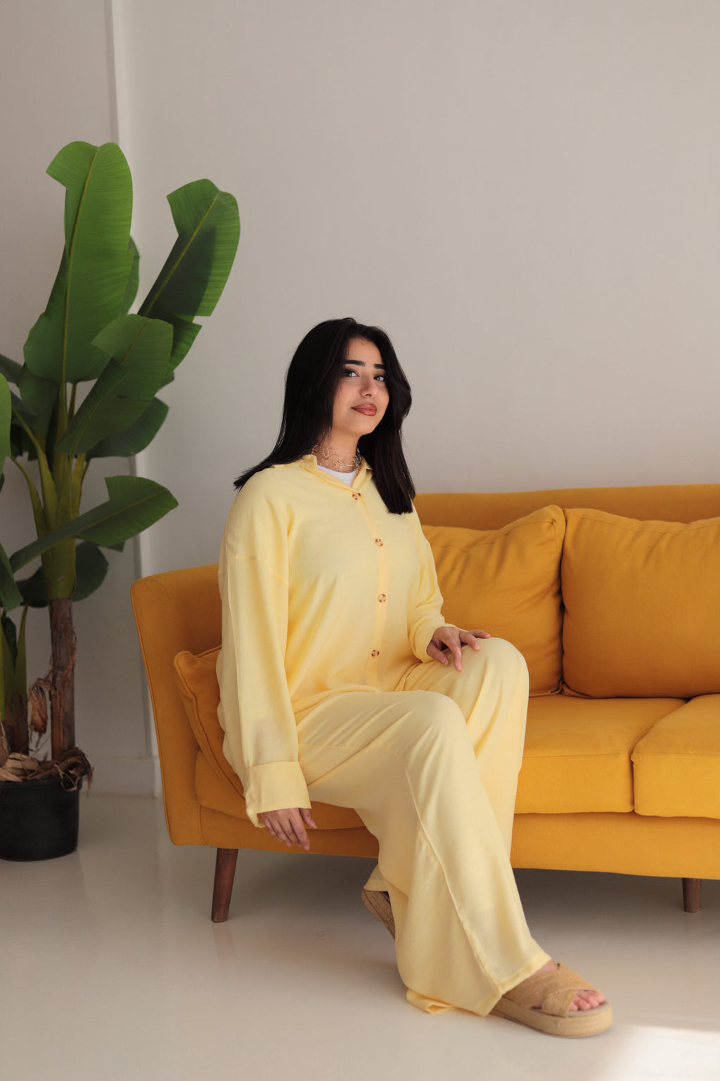 Butter yellow fluffy set