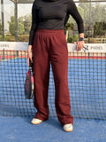 burgundy sweatpants